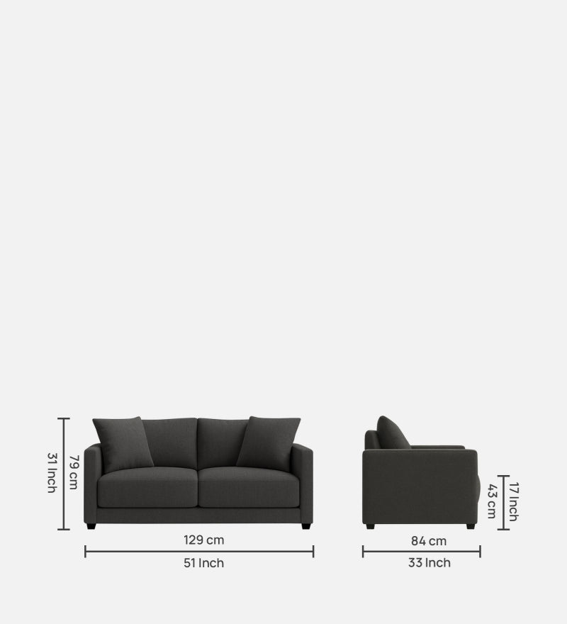 Enchant 2.0 Fabric 2 Seater Sofa In Steel Grey Colour