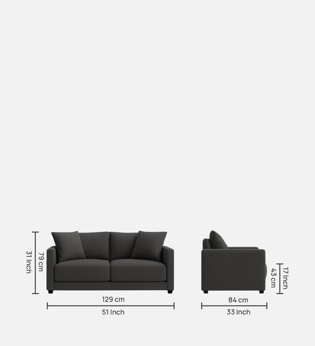 Enchant 2.0 Fabric 2 Seater Sofa In Steel Grey Colour
