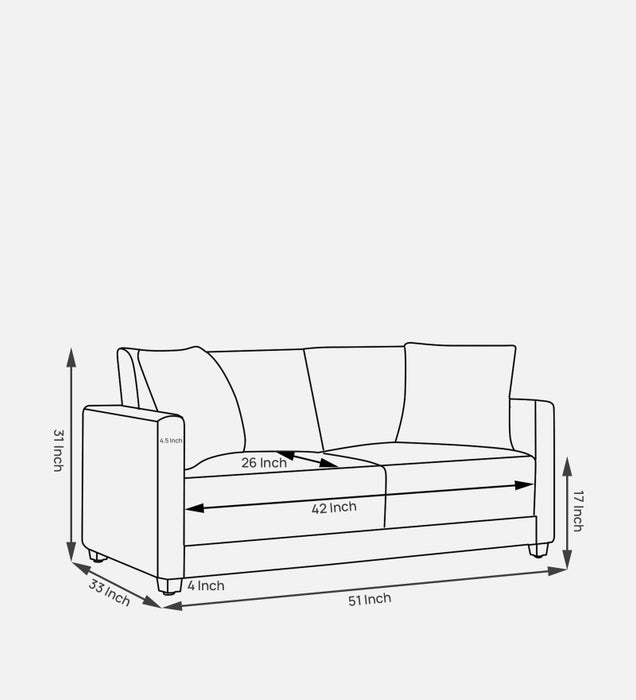 Enchant 2.0 Fabric 2 Seater Sofa In Steel Grey Colour