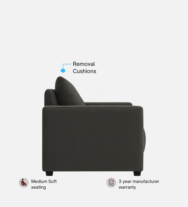 Enchant 2.0 Fabric 3 Seater Sofa In Steel Grey Colour