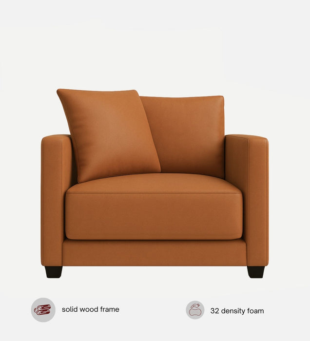 Enchant 2.0 Leatherette 1 Seater Sofa In Tan PU Colour