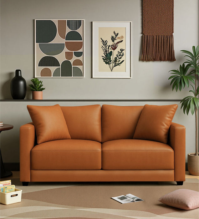 Enchant 2.0 Leatherette 2 Seater Sofa In Tan PU Colour