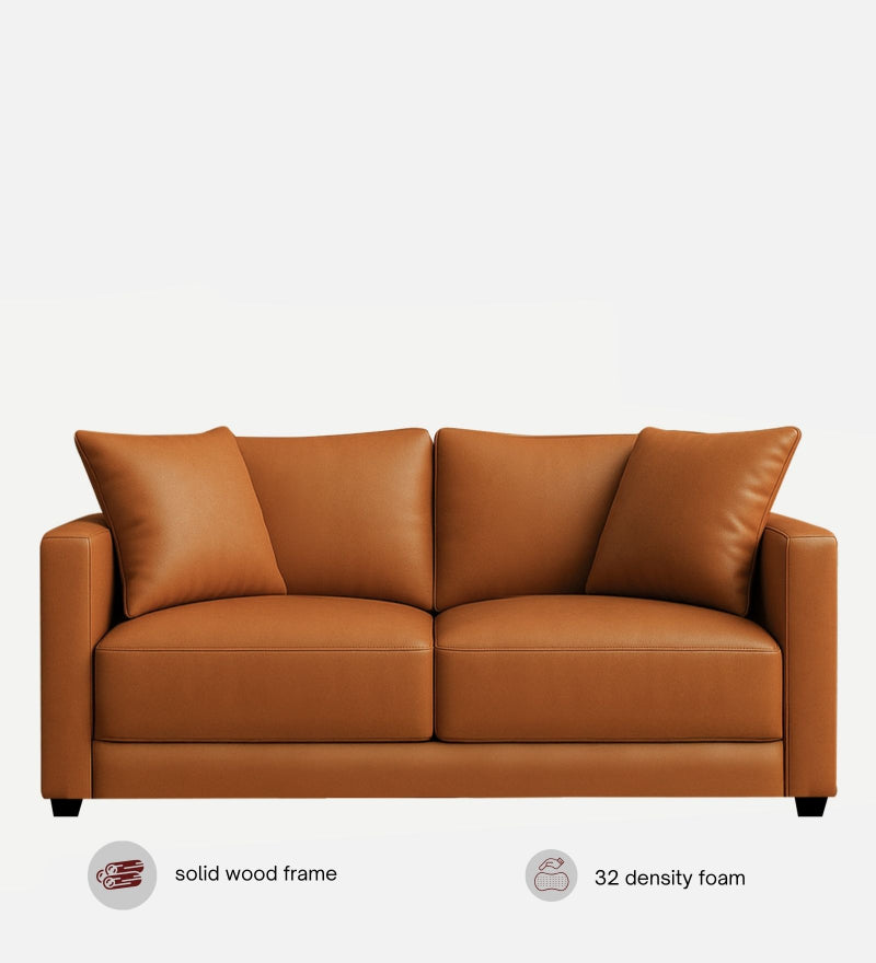 Enchant 2.0 Leatherette 2 Seater Sofa In Tan PU Colour
