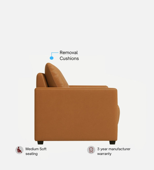 Enchant 2.0 Leatherette 3 Seater Sofa In Tan PU Colour