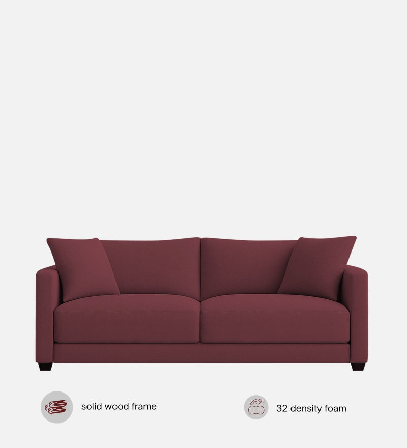 Enchant 2.0 Velvet 3 Seater Sofa In Berry Wine Colour