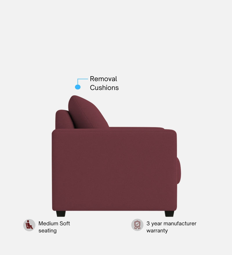 Enchant 2.0 Velvet 3 Seater Sofa In Berry Wine Colour