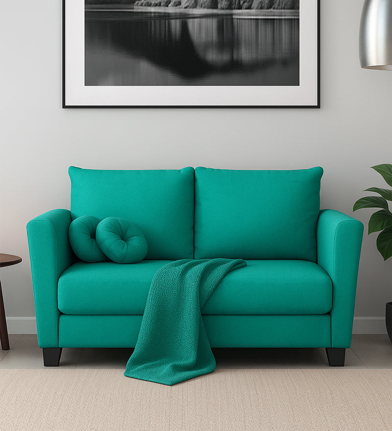 Ethos Fabric 2 Seater Sofa In Cerulean Blue Color — TREVI FURNITURE