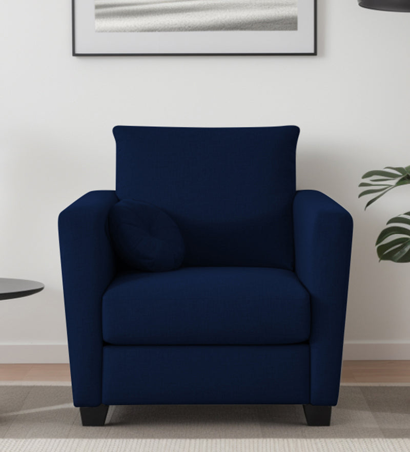 Ethos Fabric 1 Seater Sofa In Cool Cobalt Color