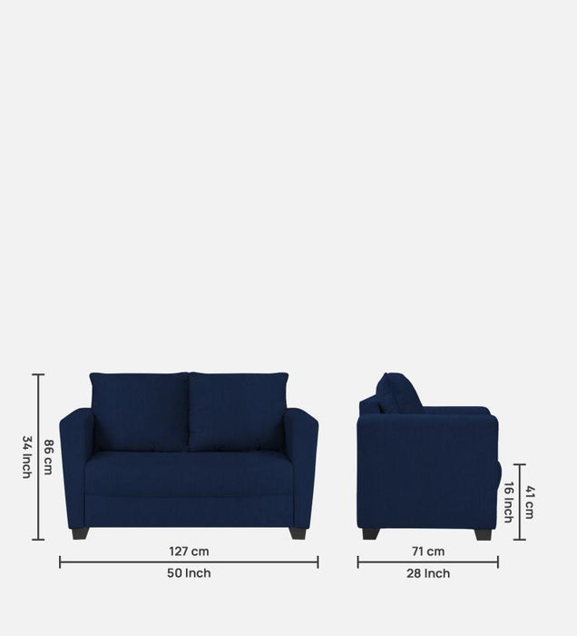 Ethos Fabric 2 Seater Sofa In Cool Cobalt Color