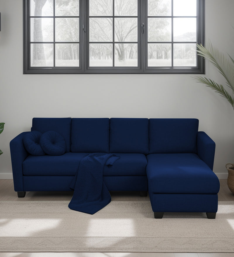 Ethos Fabric RHS 6 Seater Sofa In Cool Cobalt Color