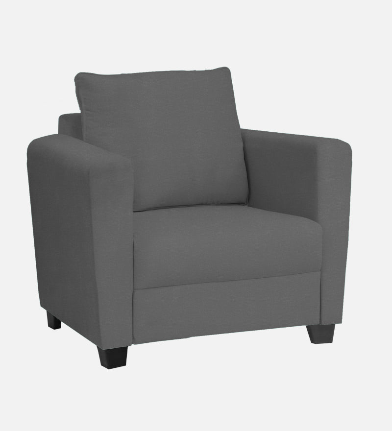 Ethos Fabric 1 Seater Sofa In Grey Color