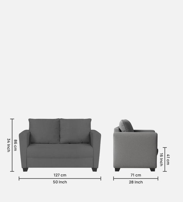 Ethos Fabric 2 Seater Sofa In Grey Color