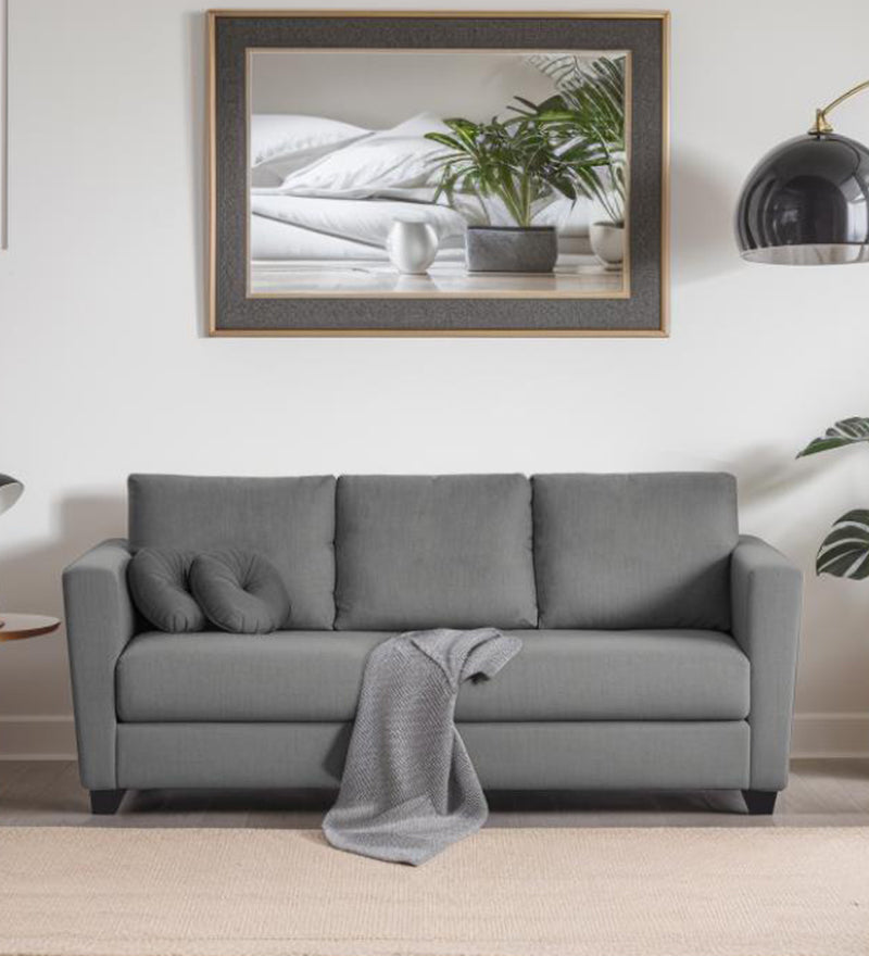 Ethos Fabric 3 Seater Sofa In Grey Color