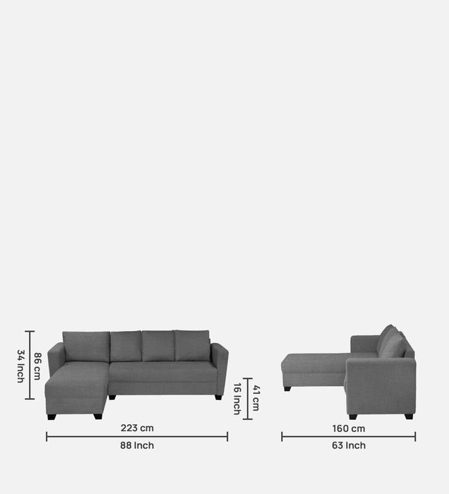 Ethos Luxury Fabric 6 Seater sectional Sofa LHS