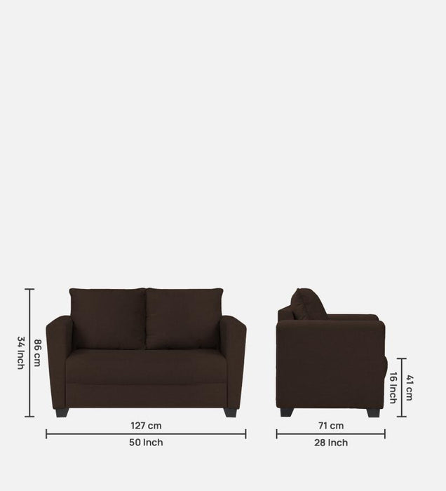 Ethos Fabric 2 Seater Sofa In Mahogany Color