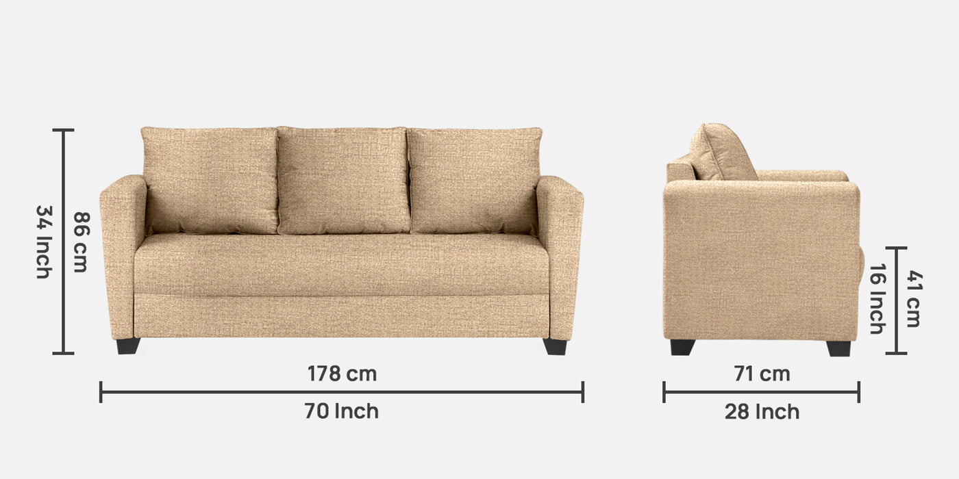 Ethos Luxury Fabric 3 Seater Sofa