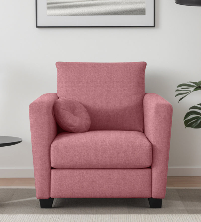 Ethos Fabric 1 Seater Sofa In Pink Color