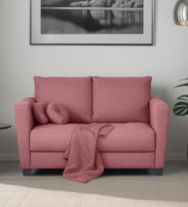 Ethos Fabric 2 Seater Sofa In Pink Color