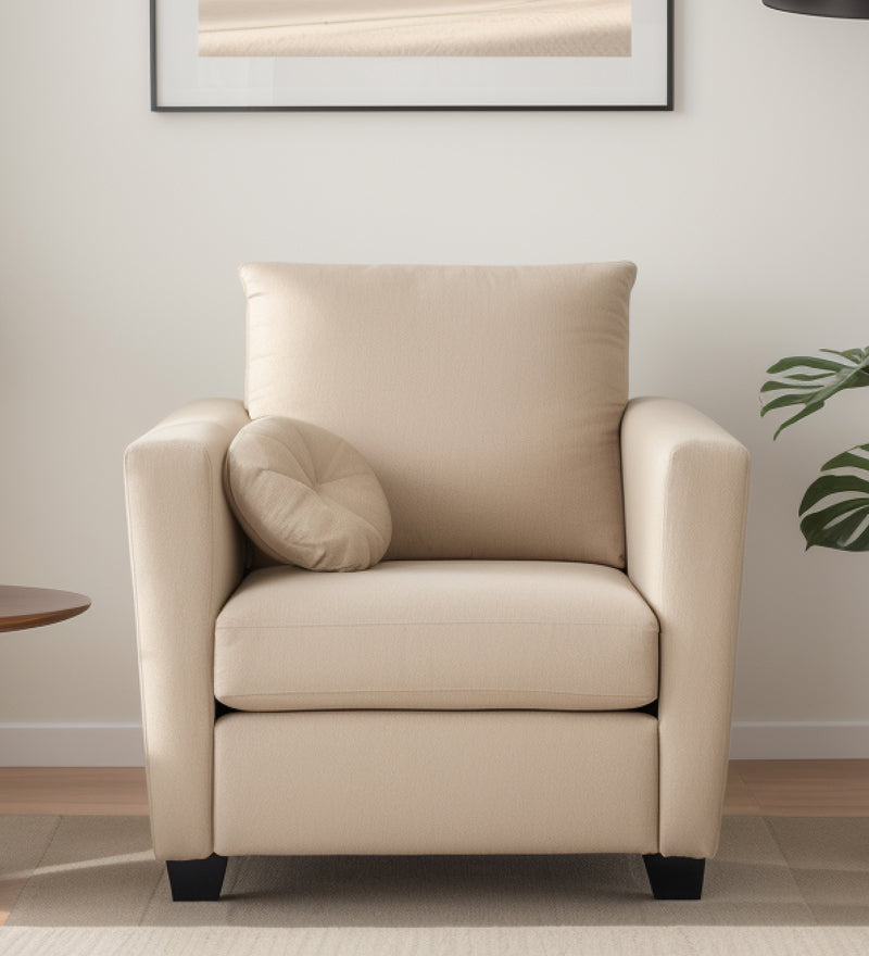 Ethos Velvet 1 Seater Sofa In Camel Beige Color