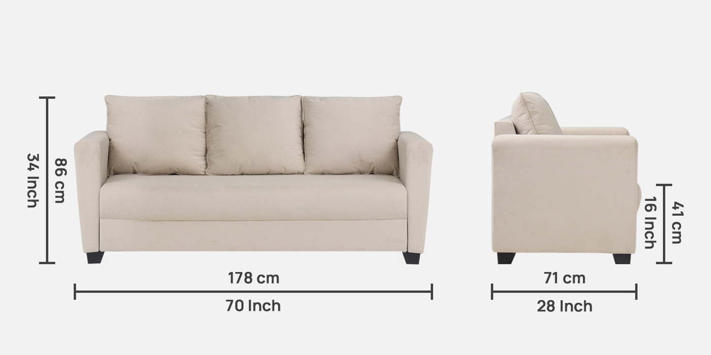 Ethos Luxury Fabric 3 Seater Sofa