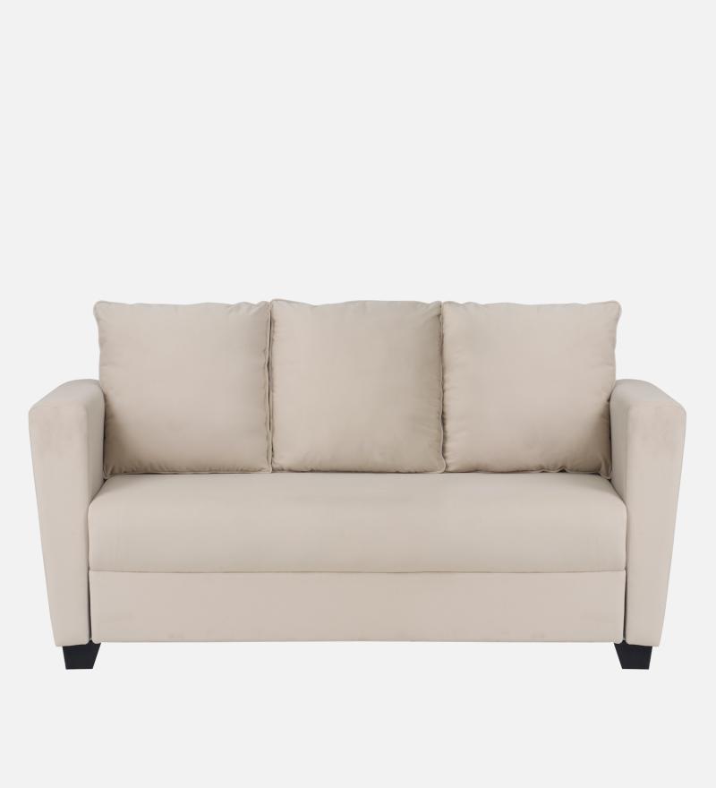 Ethos Velvet 3 Seater Sofa In Camel Beige Color