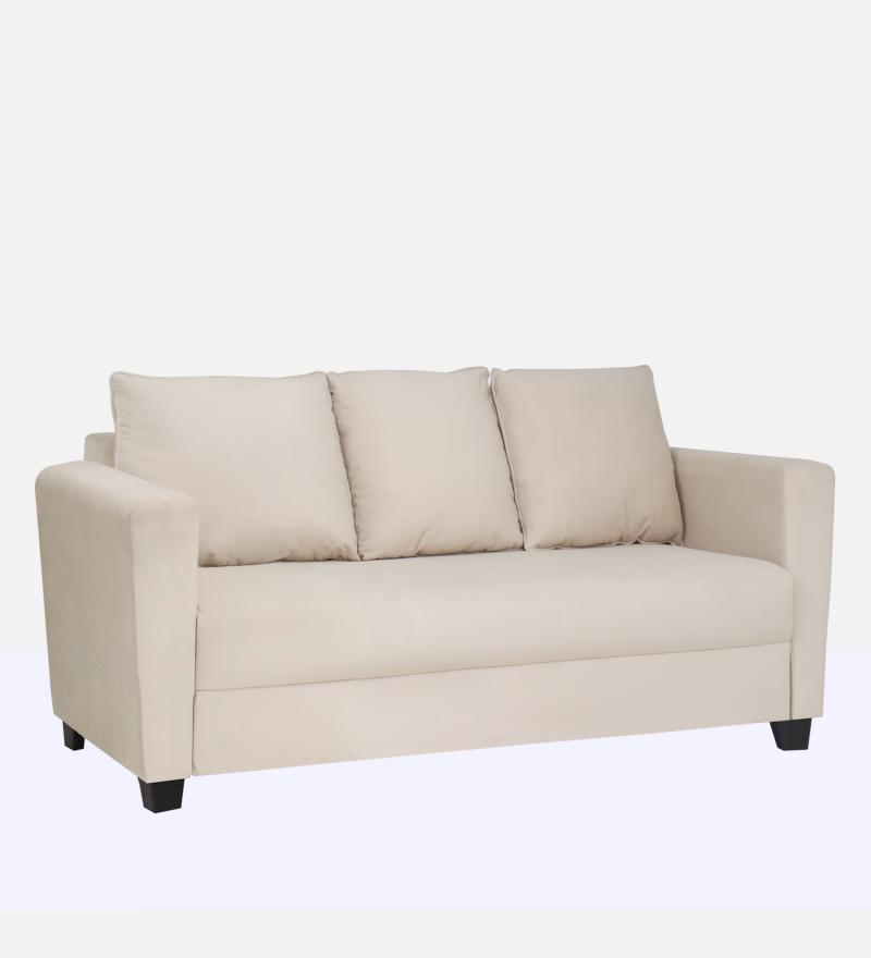 Ethos Velvet 3 Seater Sofa In Camel Beige Color