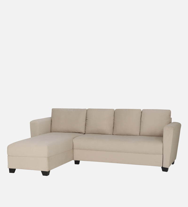 Ethos Velvet LHS 6 Seater Sofa In Camel Beige Color