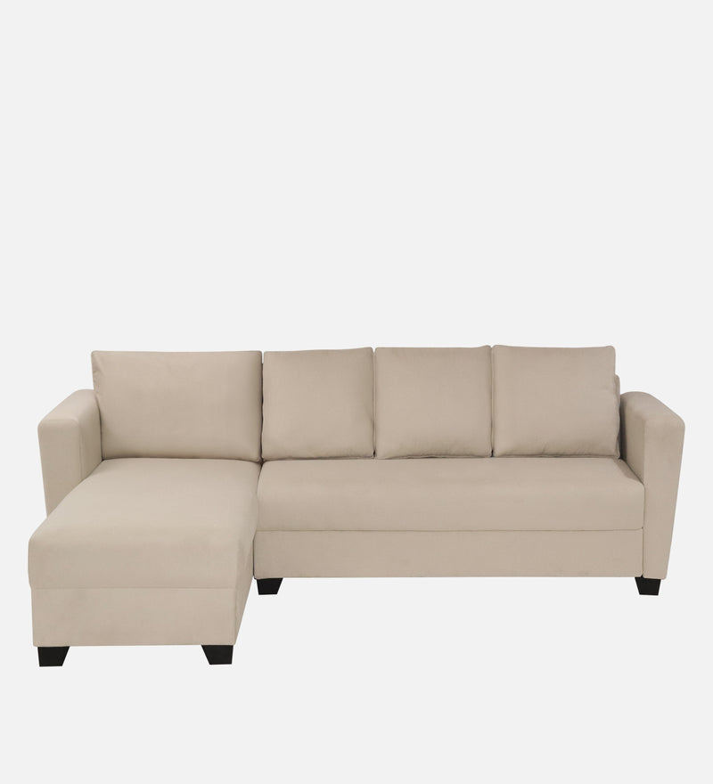 Ethos Velvet LHS 6 Seater Sofa In Camel Beige Color