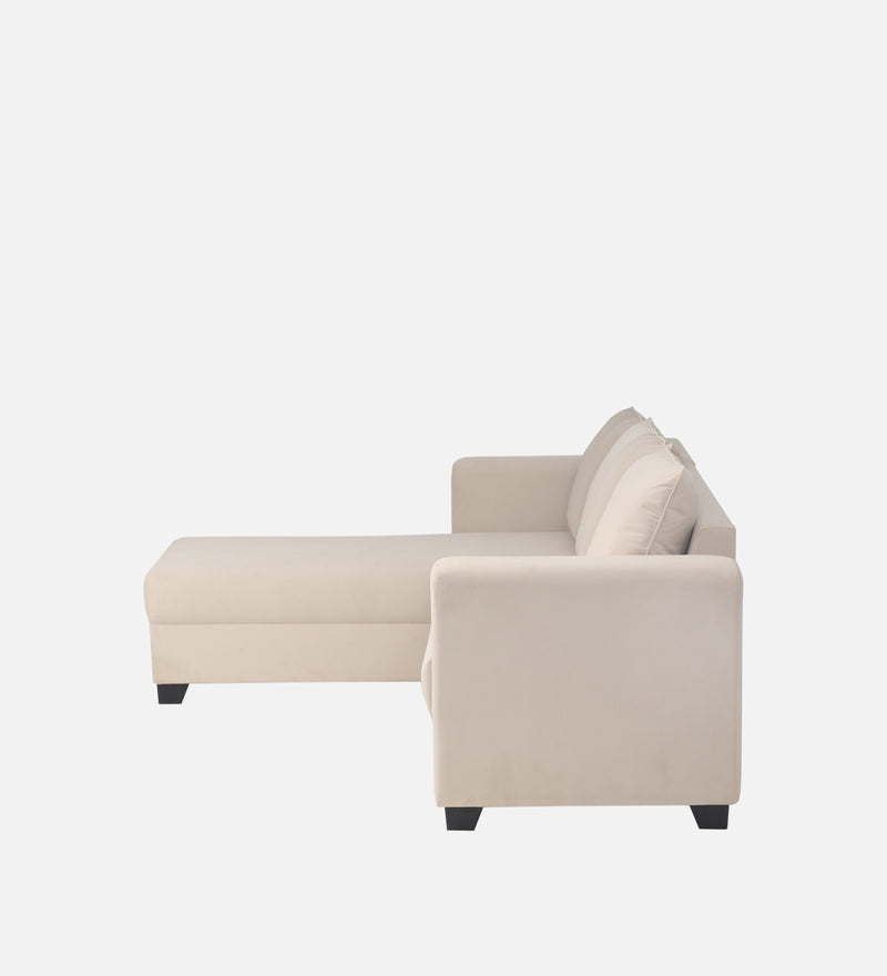 Ethos Velvet LHS 6 Seater Sofa In Camel Beige Color