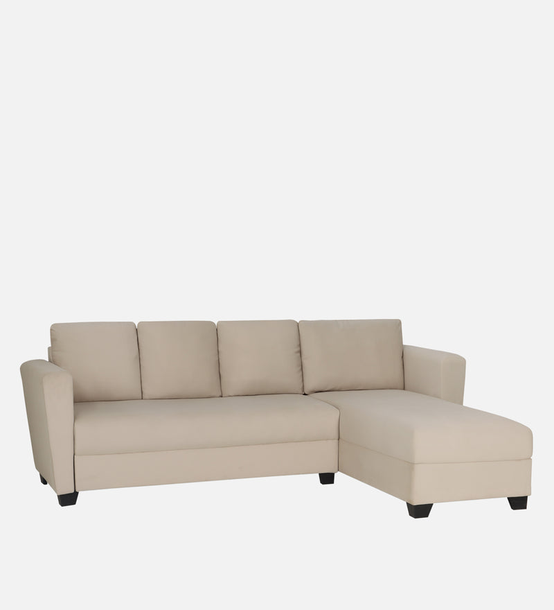 Ethos Velvet RHS 6 Seater Sofa In Camel Beige Color