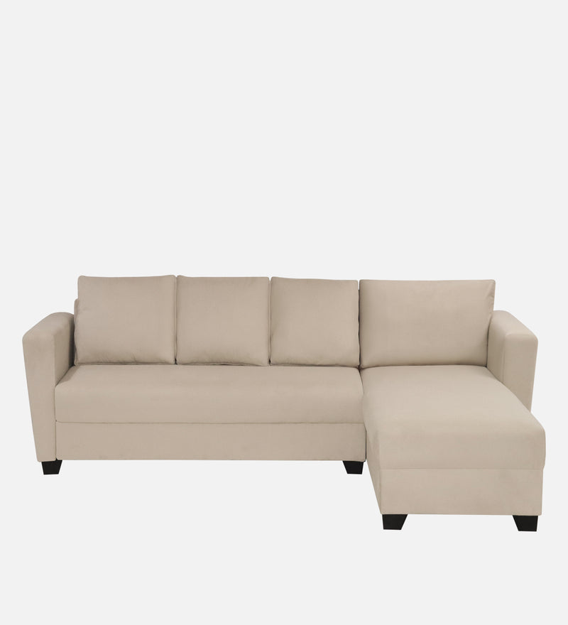 Ethos Velvet RHS 6 Seater Sofa In Camel Beige Color