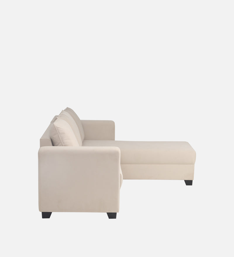 Ethos Velvet RHS 6 Seater Sofa In Camel Beige Color