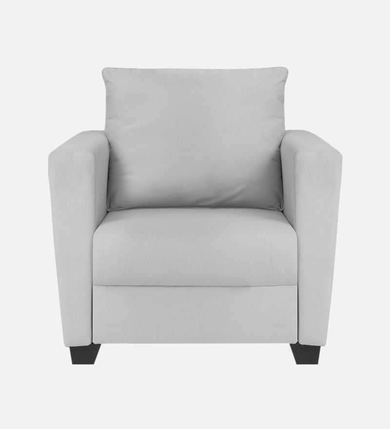 Ethos Velvet 1 Seater Sofa In Grey Color