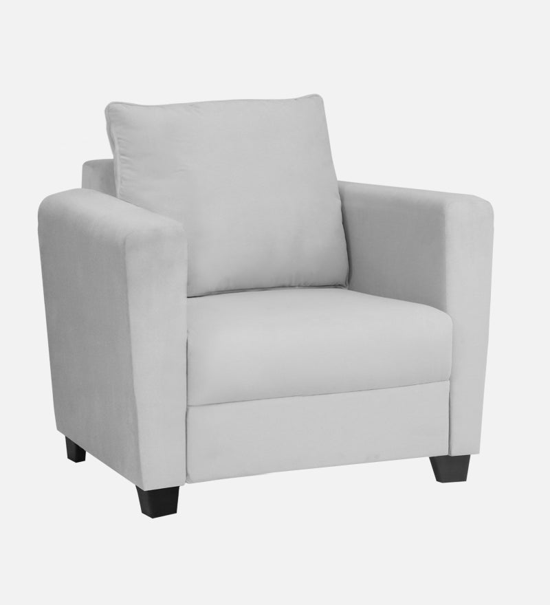 Ethos Velvet 1 Seater Sofa In Grey Color
