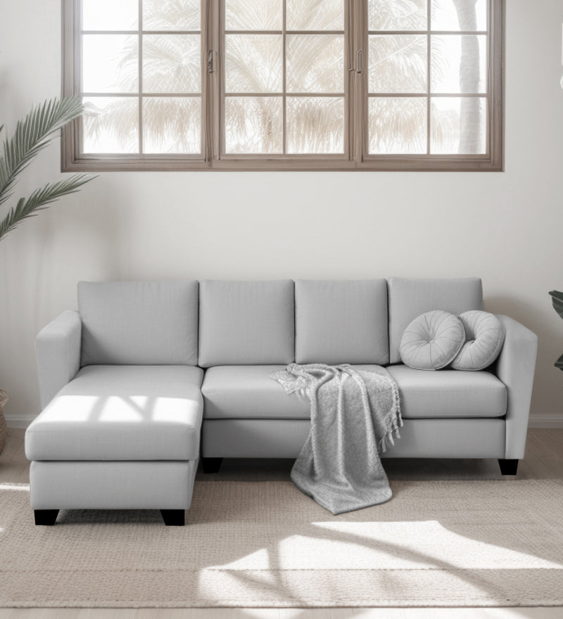 Ethos Valvet LHS 6 Seater Sofa In Grey Color