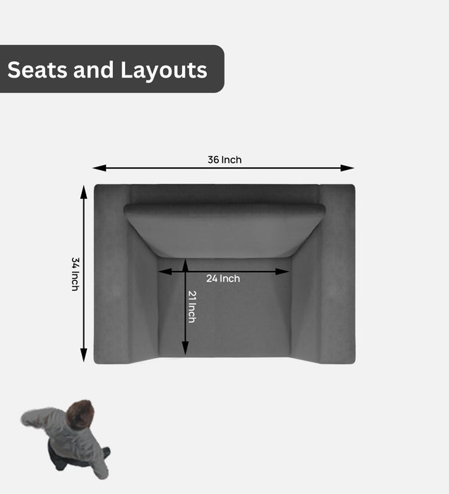 Etternia Leatherette 1 Seater Sofa