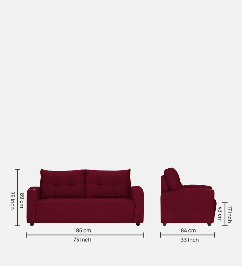 Topaz Fabric 3 Seater Sofa