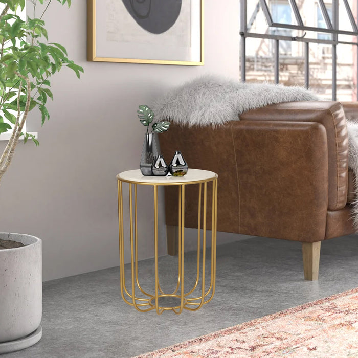Geneva End Table in Gold Finish