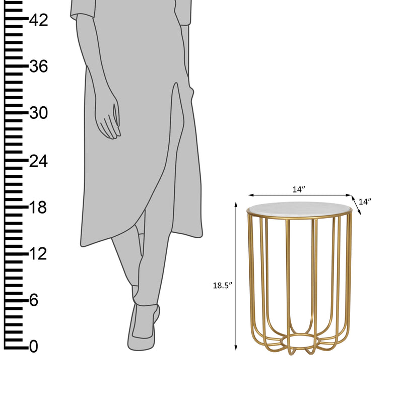 Geneva End Table in Gold Finish