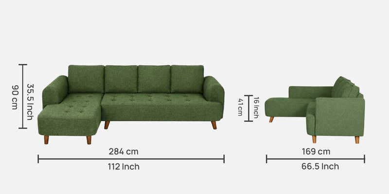 Gladiator Boucle Fabric LHS 6 Seater Sectional Sofa In Sage Brush Colour