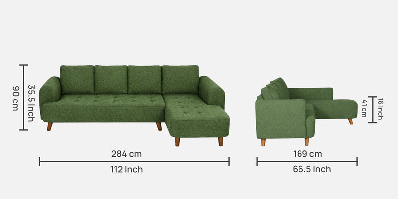 Gladiator Boucle Fabric RHS 6 Seater Sectional Sofa In Sage Brush Colour