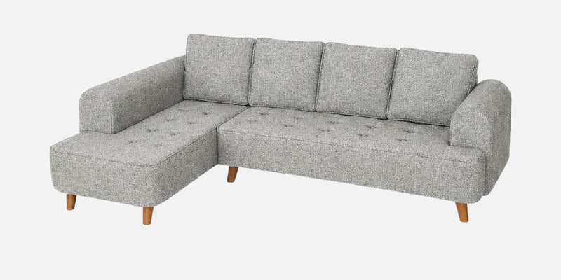 Gladiator Boucle Fabric LHS 6 Seater Sectional Sofa In Silver fluff Colour