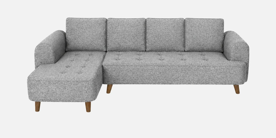 Gladiator Boucle Fabric LHS 6 Seater Sectional Sofa In Silver fluff Colour