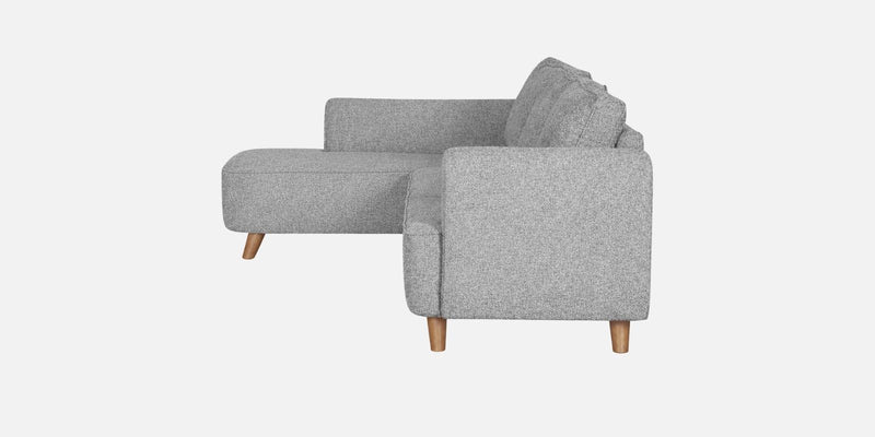 Gladiator Boucle Fabric LHS 6 Seater Sectional Sofa In Silver fluff Colour