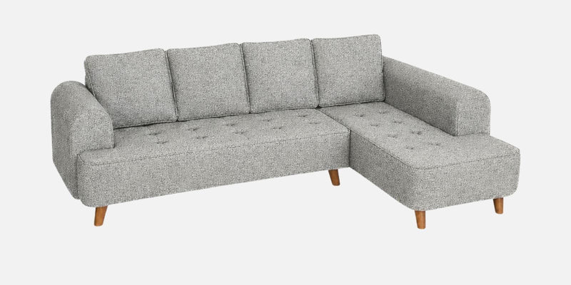 Gladiator Boucle Fabric RHS 6 Seater Sectional Sofa In Silver fluff Colour