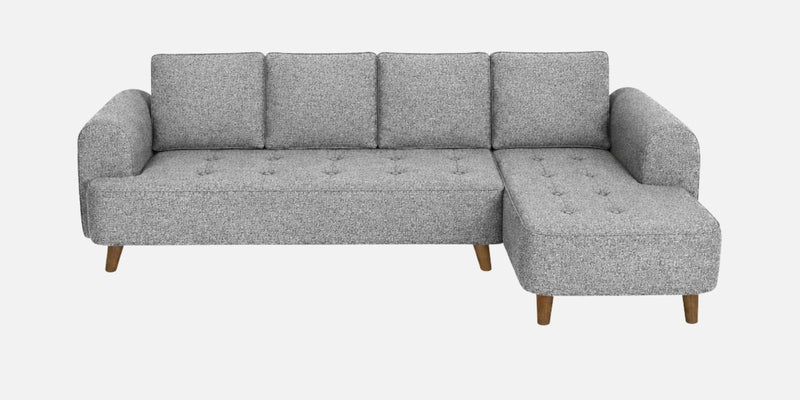 Gladiator Boucle Fabric RHS 6 Seater Sectional Sofa In Silver fluff Colour