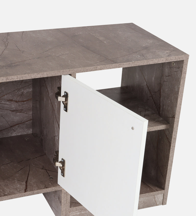 Genie Tv Unit In Marble & White Colour