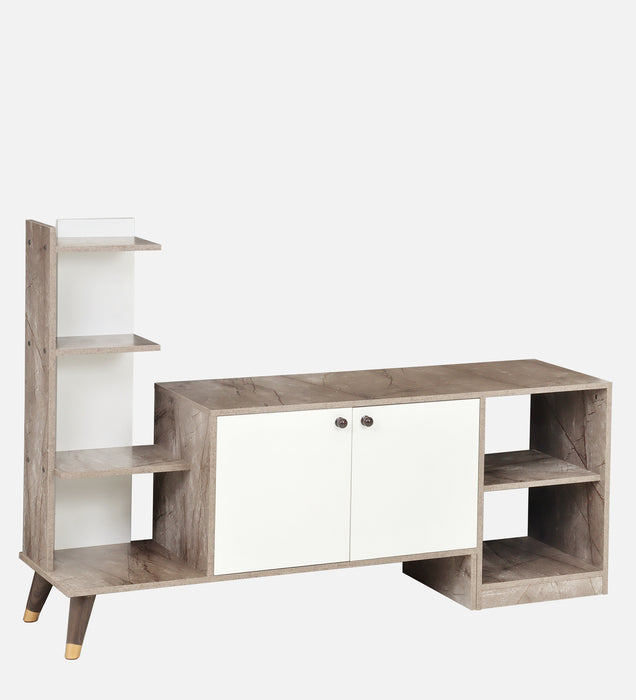 Genie Tv Unit In Marble & White Colour