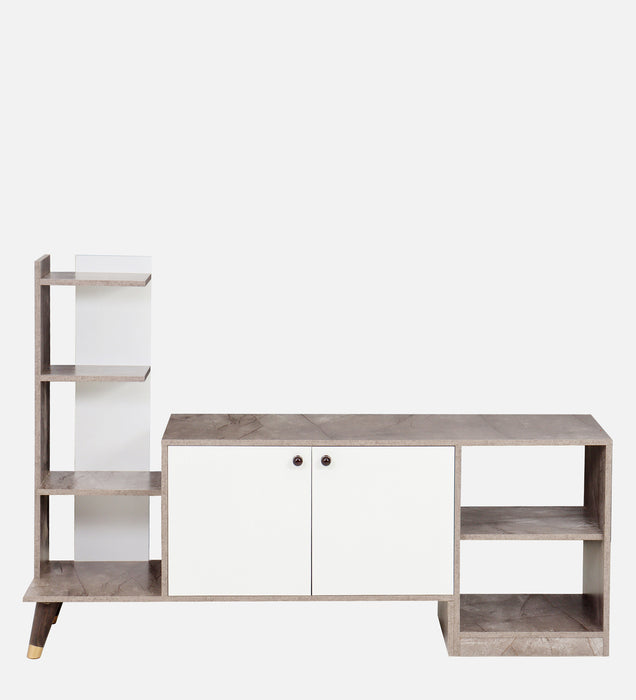 Genie Tv Unit In Marble & White Colour