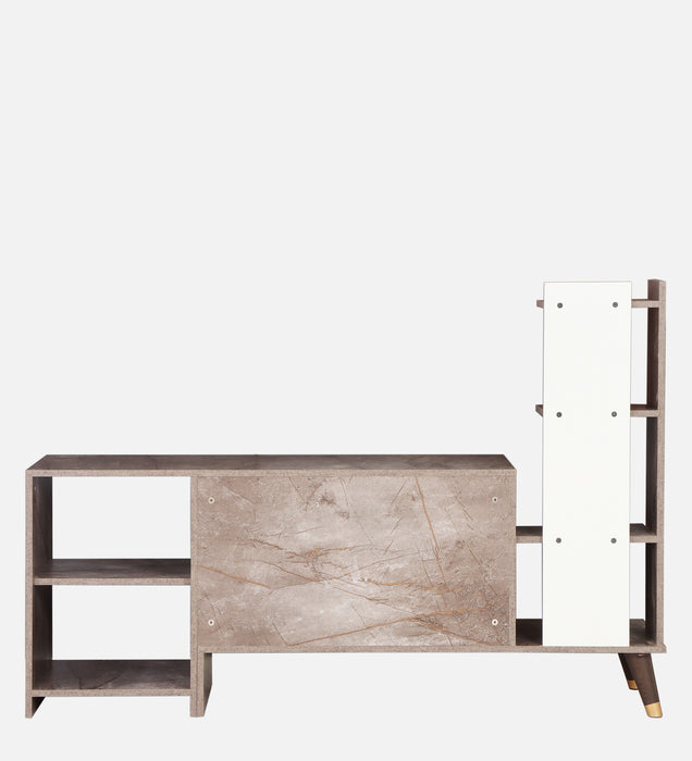 Genie Tv Unit In Marble & White Colour